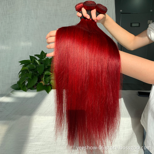 Wholesale Colored Brazilian Human Hair Bundles, Red Bone Straight Human Hair Extension, Blonde Colorful Human Hair Vendors